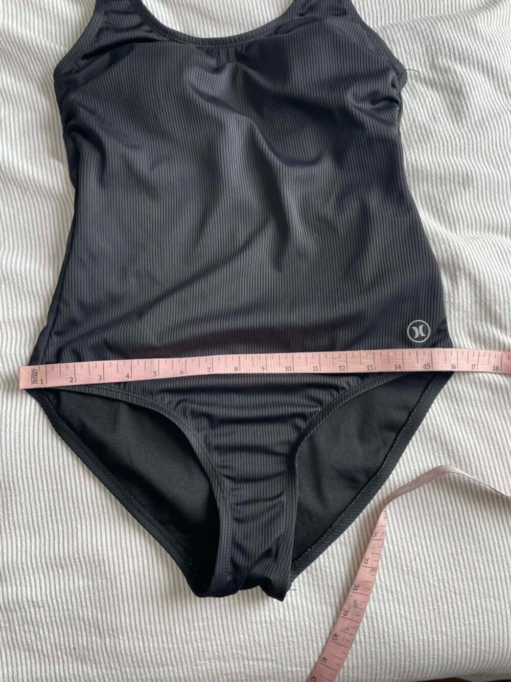 Hurley Ribbed Scoop Back One Piece Black Medium - Picture 9 of 10